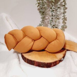 Coussin tressé Camel